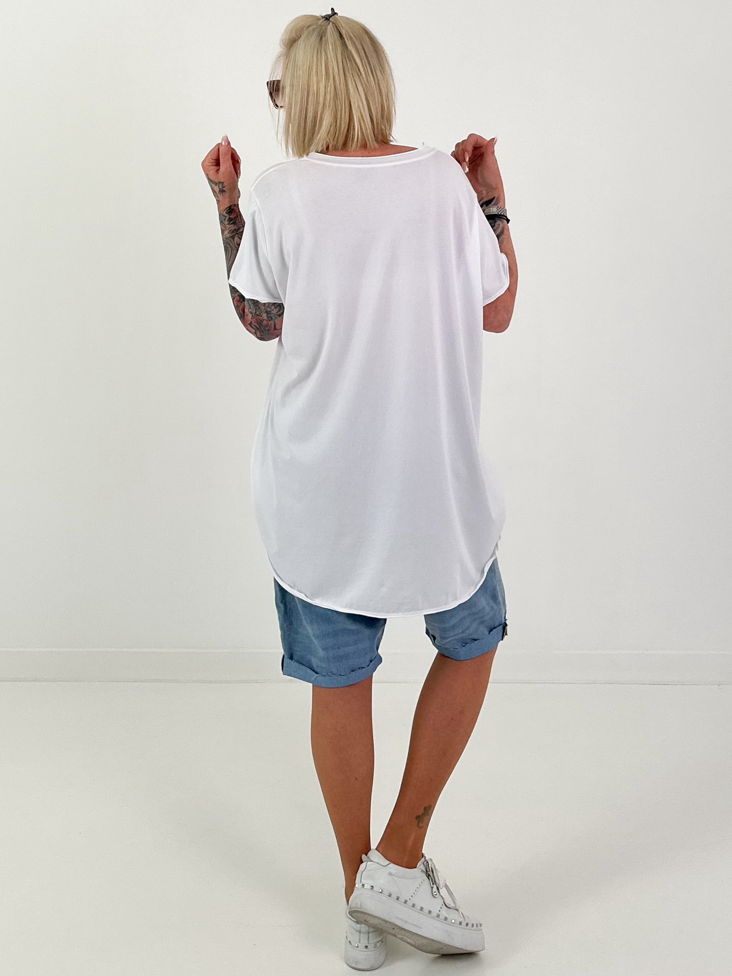 Long T-Shirt Luck - white