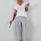 T-Shirt mit Statement Print - weiss