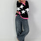 Sweatshirt mit trendigen Sternelementen- schwarz