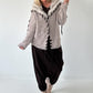 Cozy Cardigan with Oversized Faux Fur Collar - Taupe