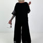 Linen shirt with short sleeves - black