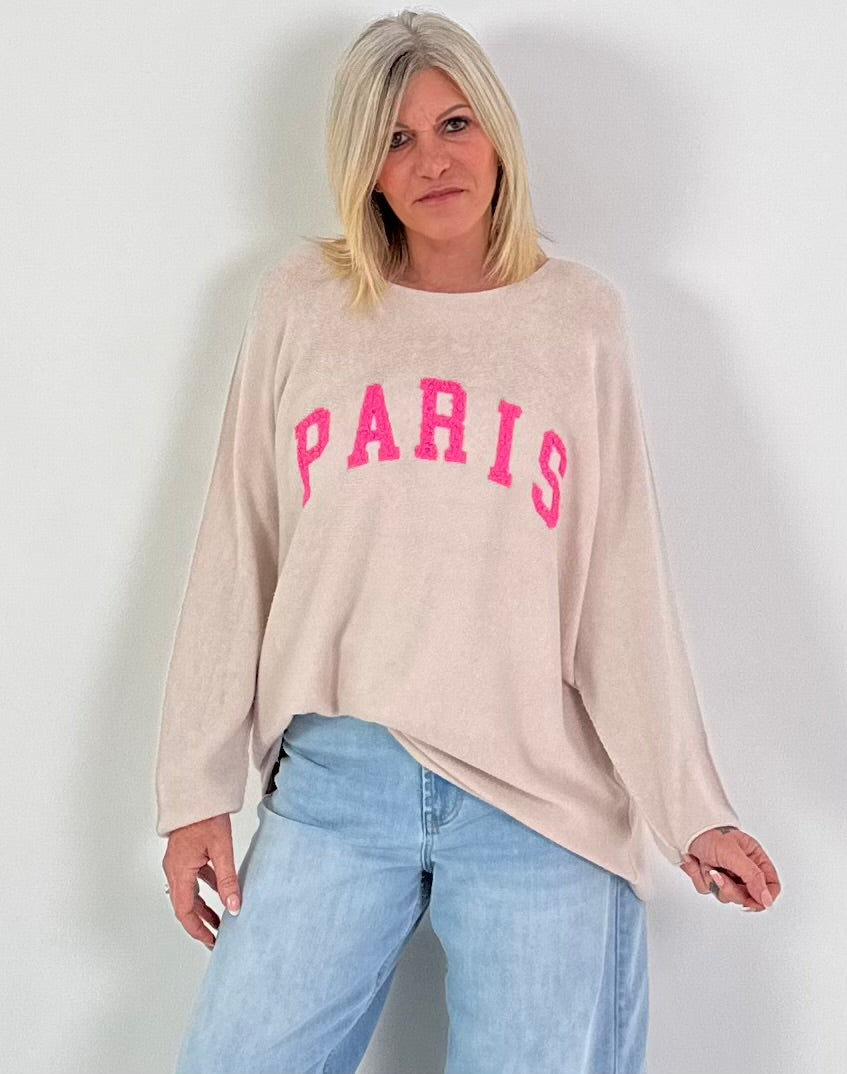 Pullover Modell "Fleur de Paris" - beige
