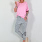 T-shirt with cut-outs - pink