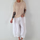 Strick Shirt mit Lochmuster - beige