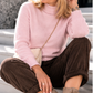 Mock-neck sweater - pink