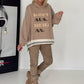 Oversized Hoodie Kopf Aus, Herz An! - taupe