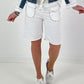 Sweat Short mit Nieten - weiss