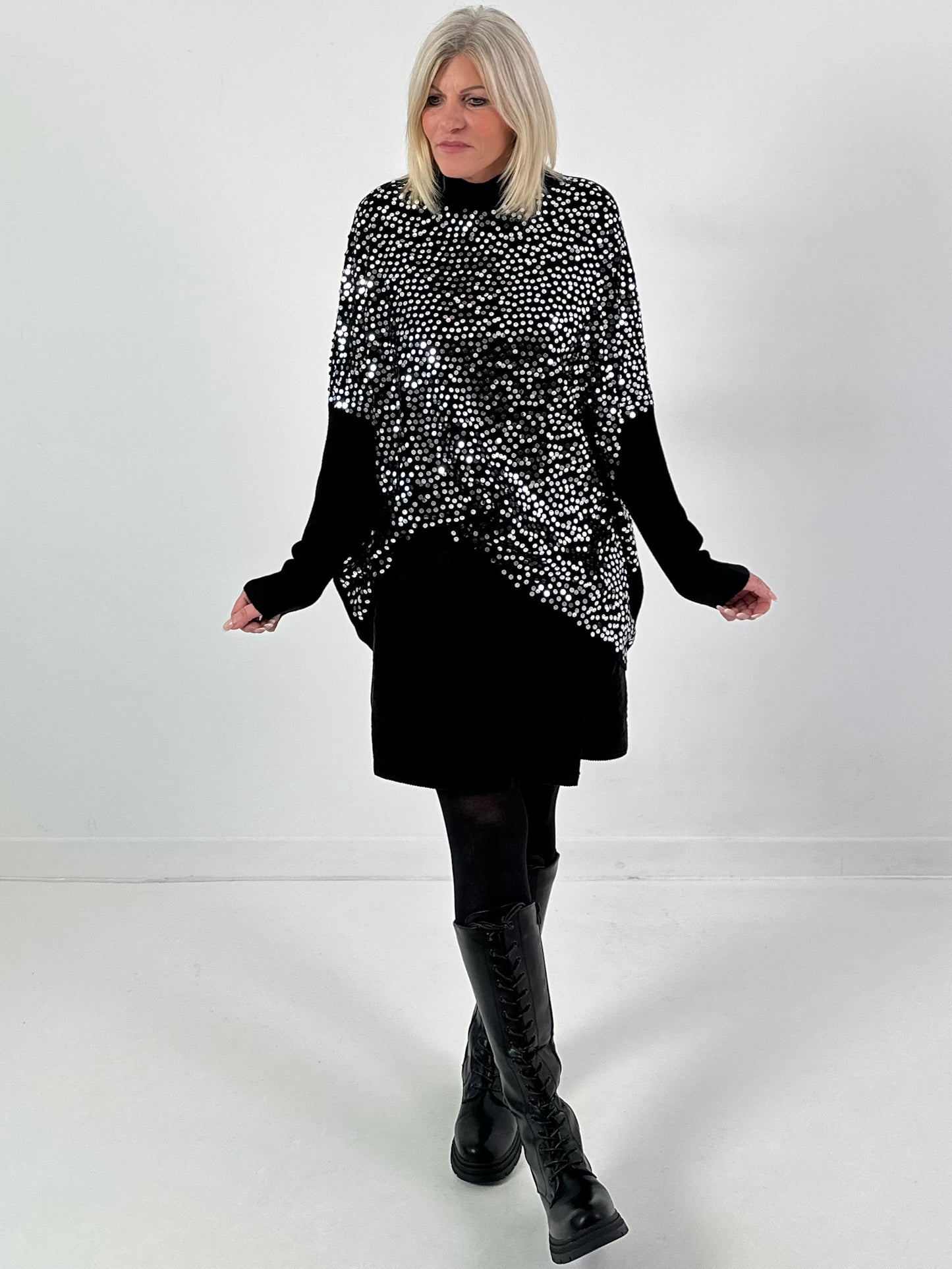 Coltrui met pailletten, model "Time to Shine" - zwart