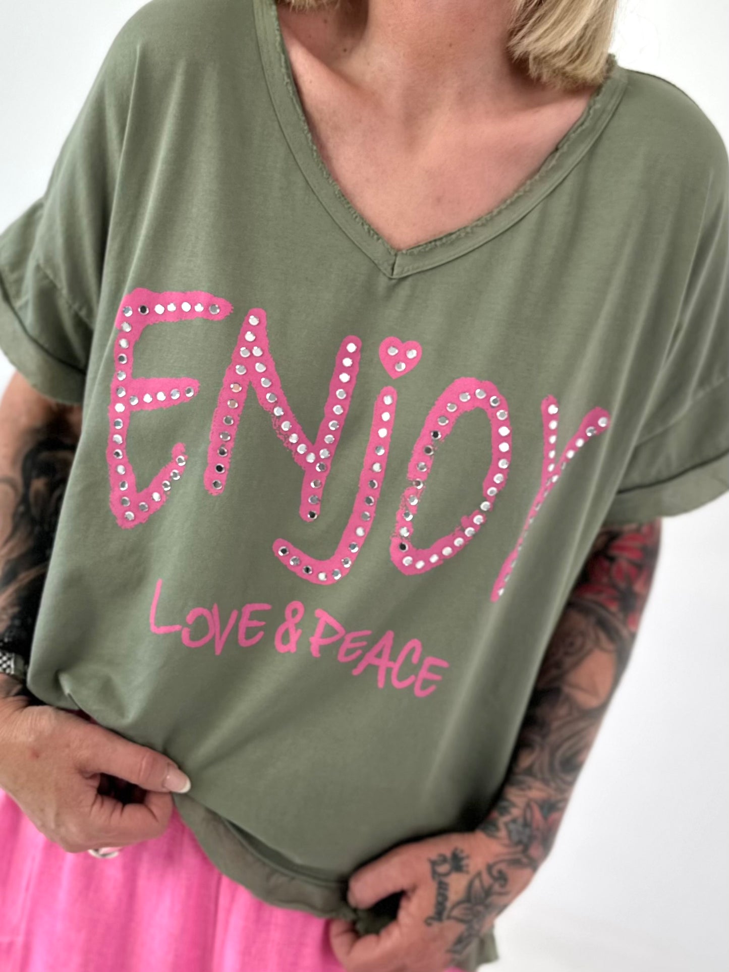 T-Shirt Smile - neon pink