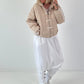 Bomberjacke mit Kapuze - beige