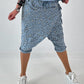 Stylische Hose mit Überwurf im Knit-Look - jeansblau