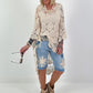 Crocheted Tunic with Pattern - beige