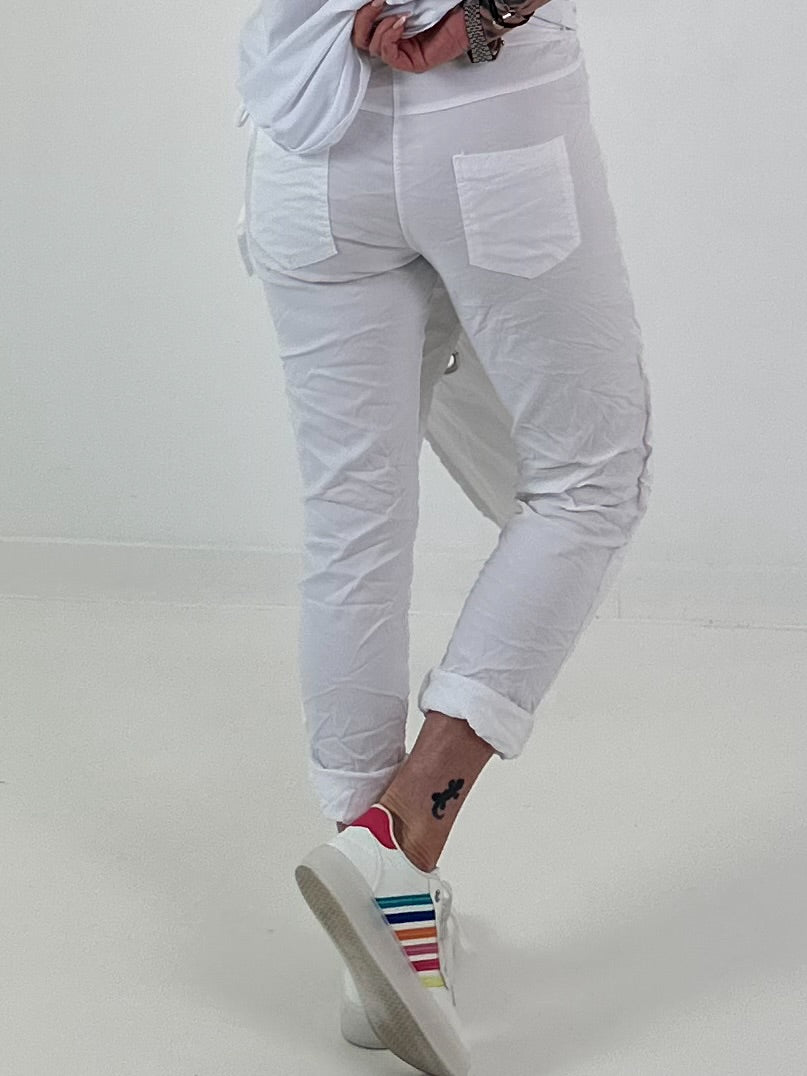 Stylische Hose im Knit-Look - weiss (lieferbar ab ca. 30.05.2026)