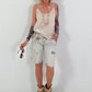 Top with lace and crochet details - beige