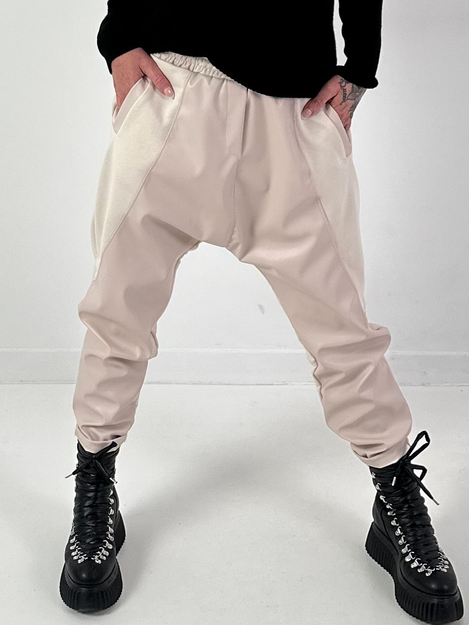 Baggy trousers model "Love Duo" - beige