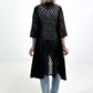 Lace coat in a material mix - black