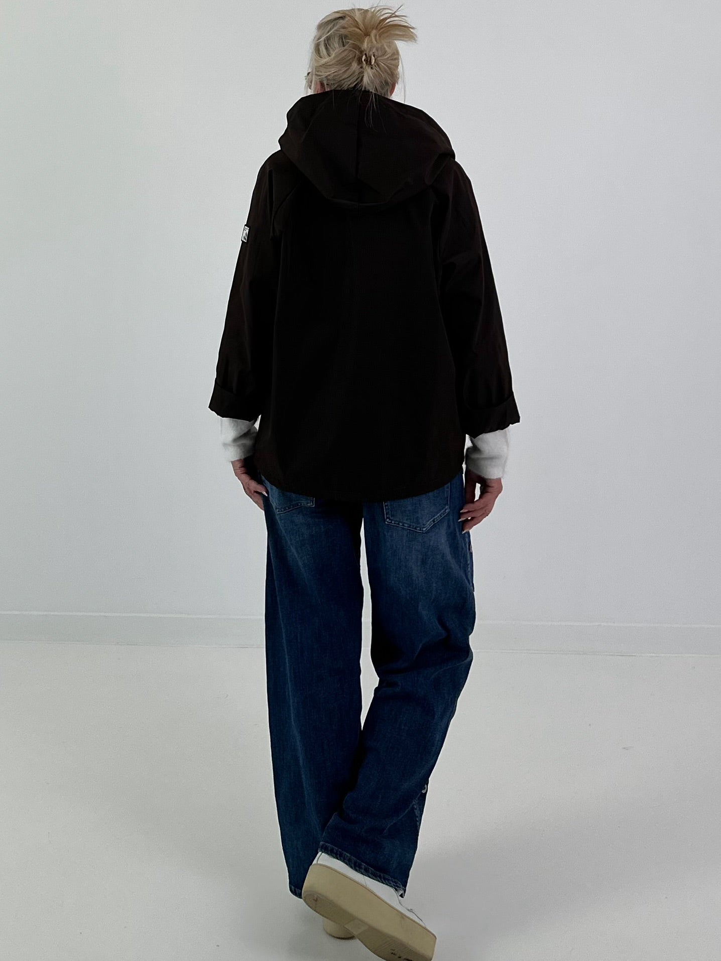 Lightweight hooded jacket - mocha
