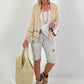 Boho Jacke mit aufwendigen Details- beige-gold