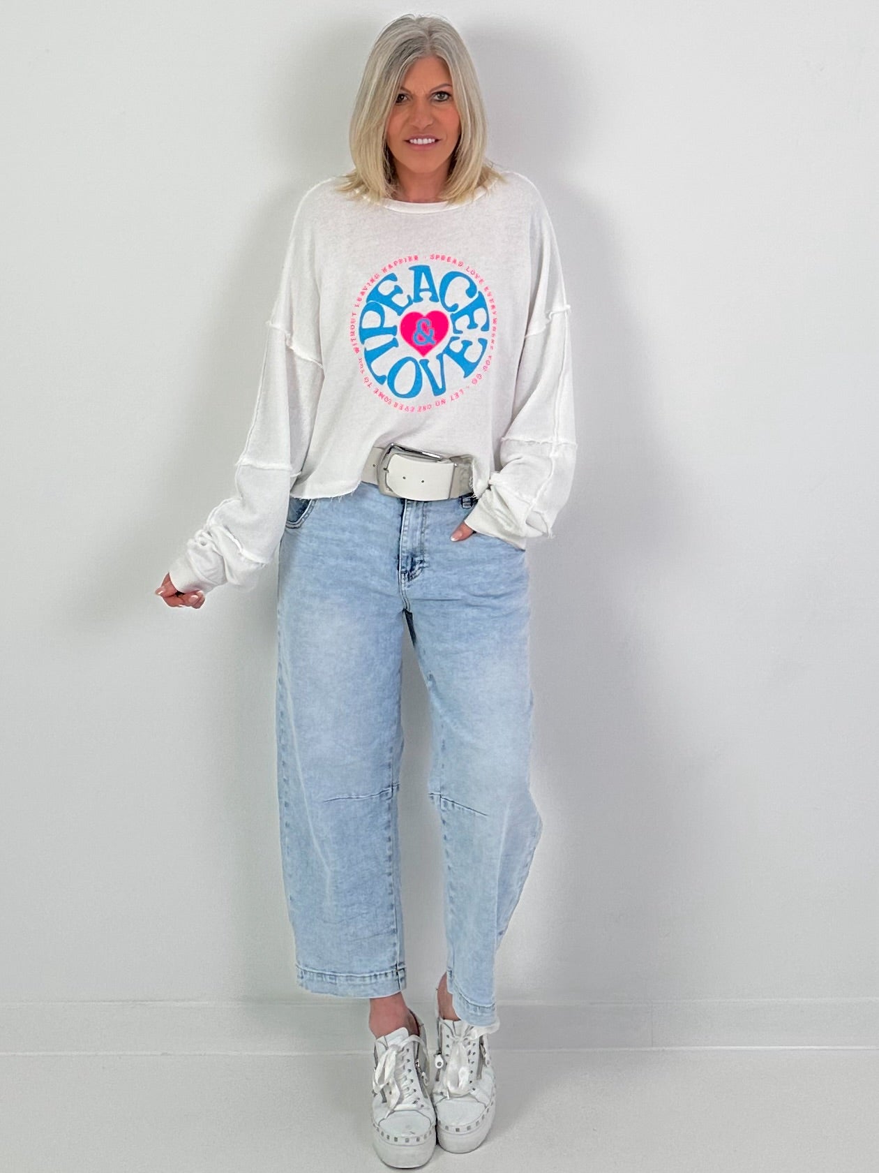 2. Wahl Sweater Peace&Love - weiss