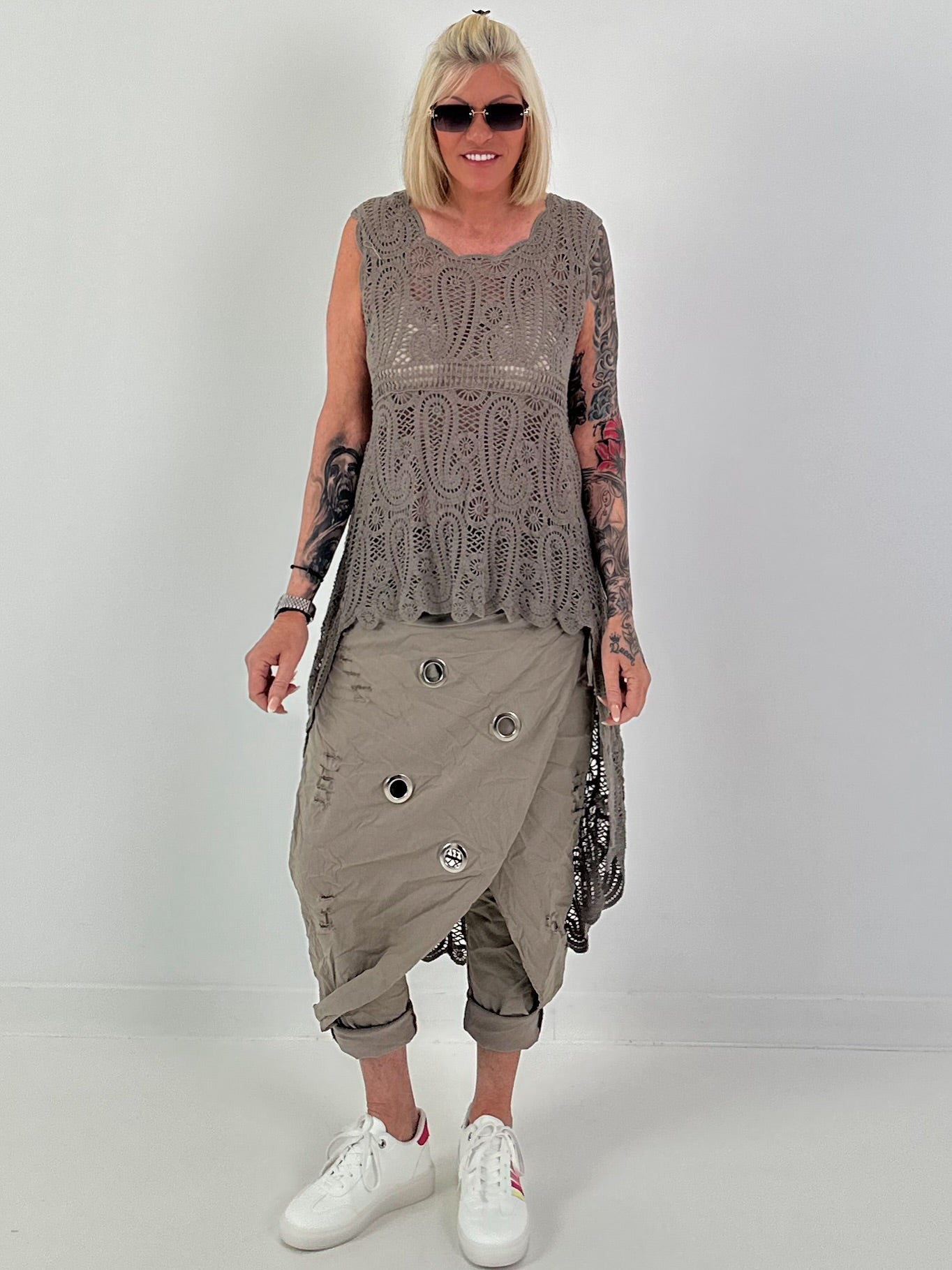 Ibiza Crochet Shirt - taupe
