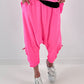 Sweatshirt Baggy mit Beinraffung - neonpink