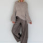 Kuschliger Pullover mit Fransen-Details - taupe
