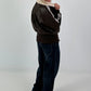 Stylish pilot jacket in a leather look - mocha