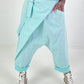 Baggy trousers with wrap - turquoise