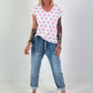 T-Shirt mit Punkten - weiss-rosa