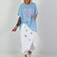 Oversized T-Shirt on Tour - hellblau