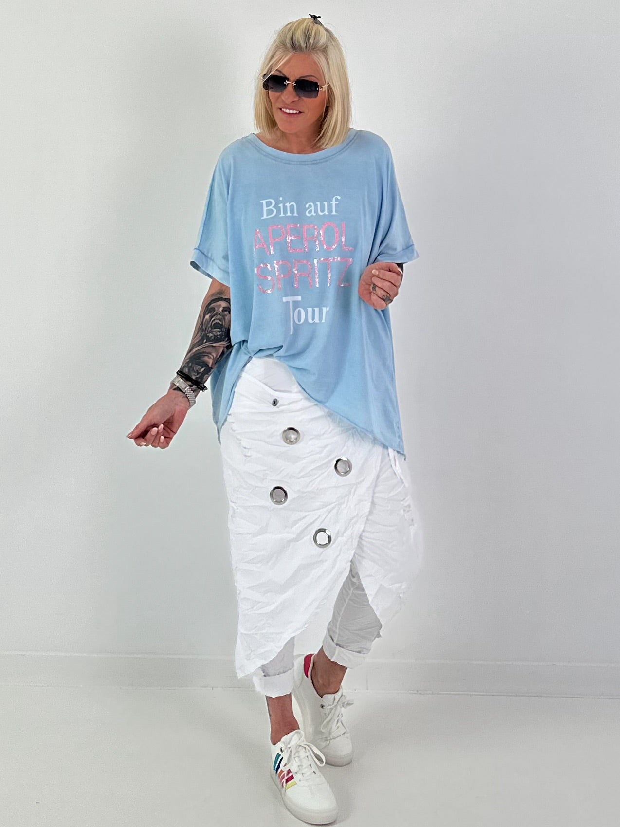 Oversized T-Shirt on Tour - hellblau