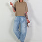 Bottle jeans with a horizontal seam - denim