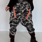 Harembroek met camouflageprint - olijf-taupe-meerkleurig