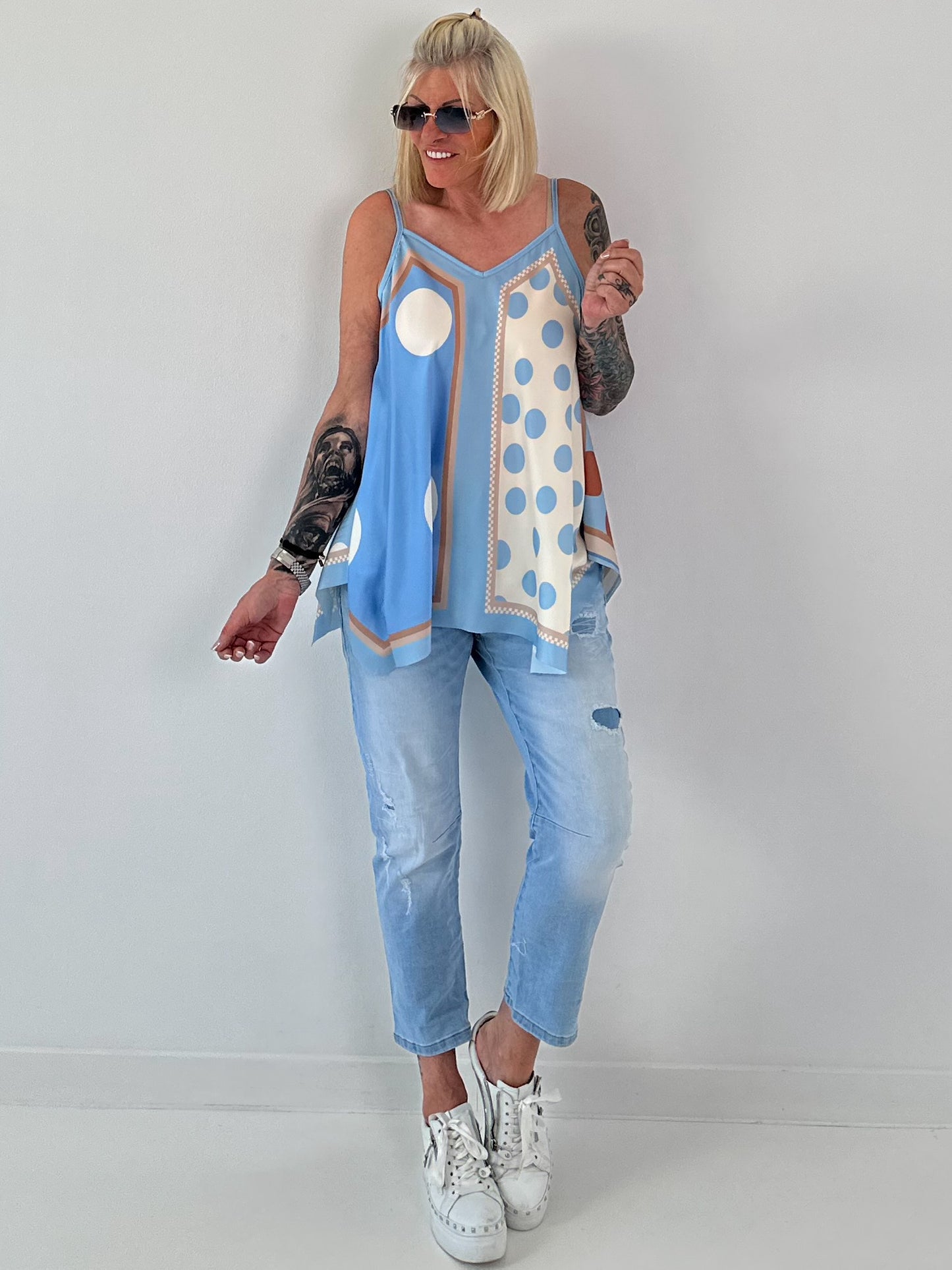 Jeans Hose destroyed  - hellblau