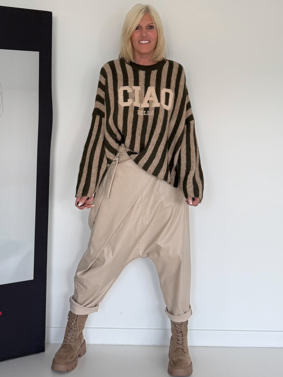 Oversized Pullover Ciao Bella - taupe-oliv