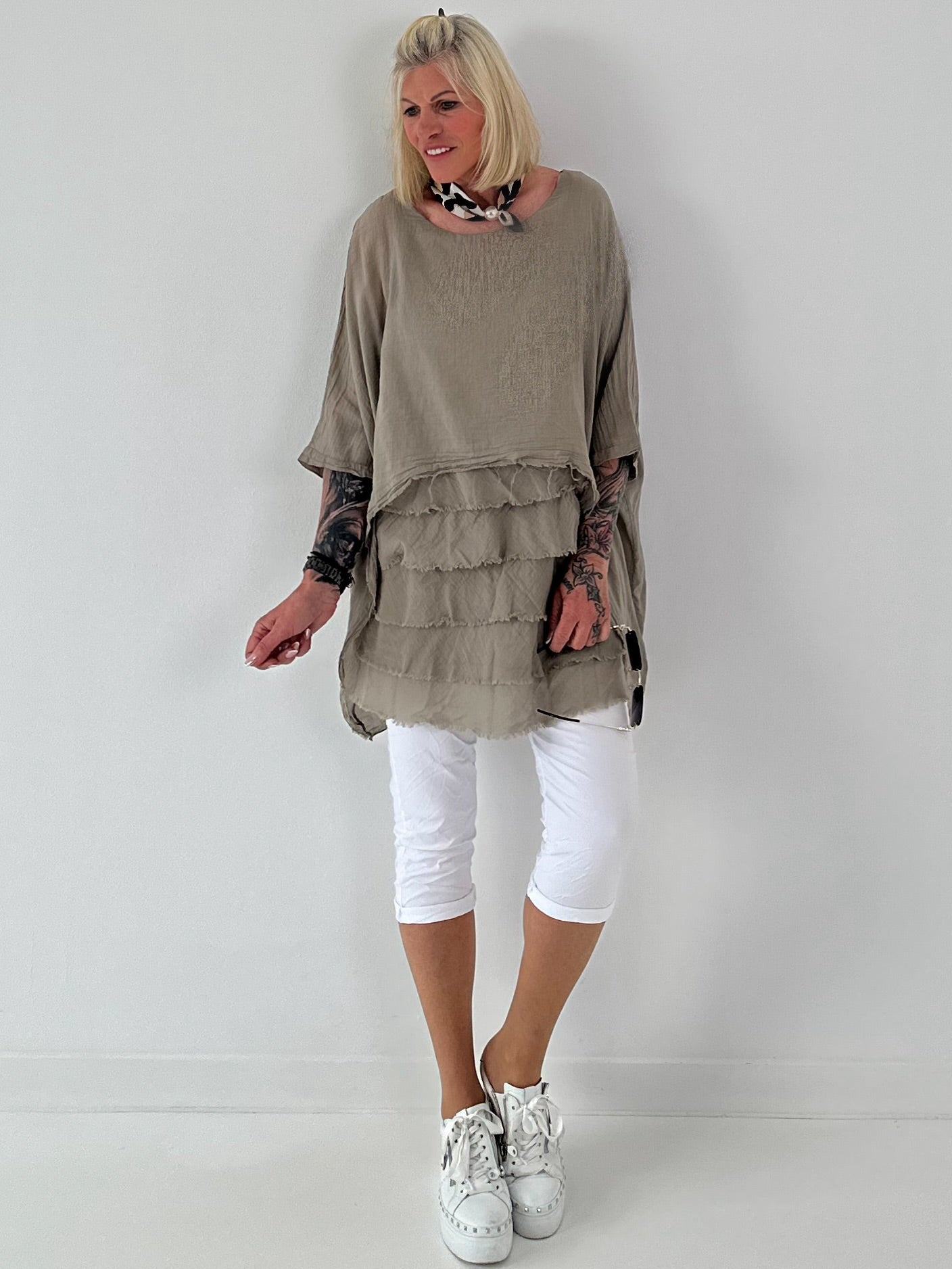 Tunika im Layer-Look - taupe