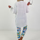 Lange blouse met strikband - wit