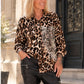 Bluse im Allover Leo-Look mit Strass-Leopard - beige-mokka-mehrfarbig