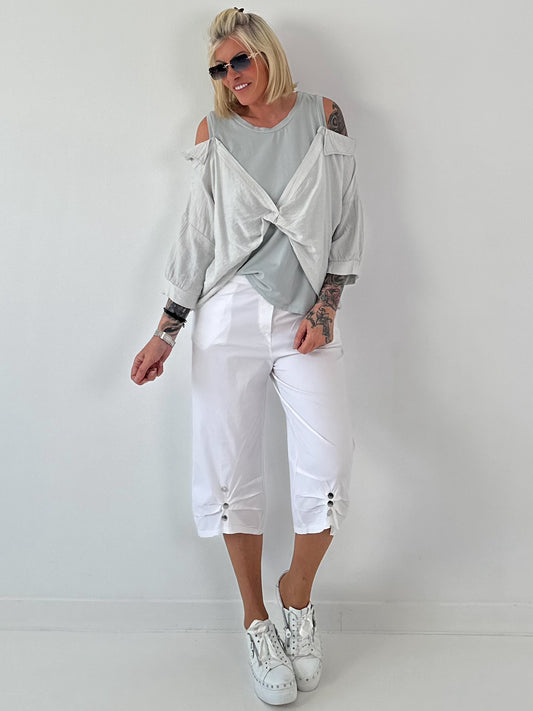 Tunika mit integrierten Top - grau