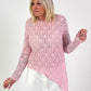 Asymmetrisches Shirt Modell "Lace Layer" - rosa ( lieferbar ab ca. 11.12.25)