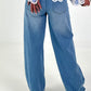 Button-hem jeans - denim