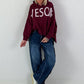 Oversized Hoodie Awesome - burgundy