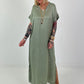 Long silk dress - khaki
