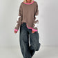 Lässige Wide Leg Jeans mit besonderen Nähten - used black