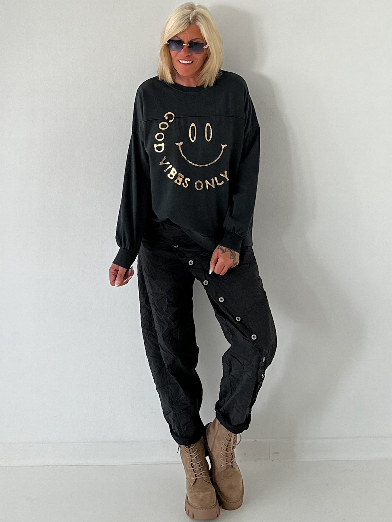 Sweater Good vibes only - anthrazit