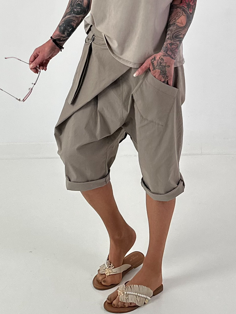 Short Baggy with Overlay - Taupe