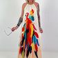 Printed ombré dress - beige multi-colored