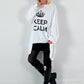 Oversized shirt model "KEEP CALM" - white