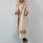 Hooded coat with print - beige