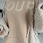 Sweater with knitted inserts - beige